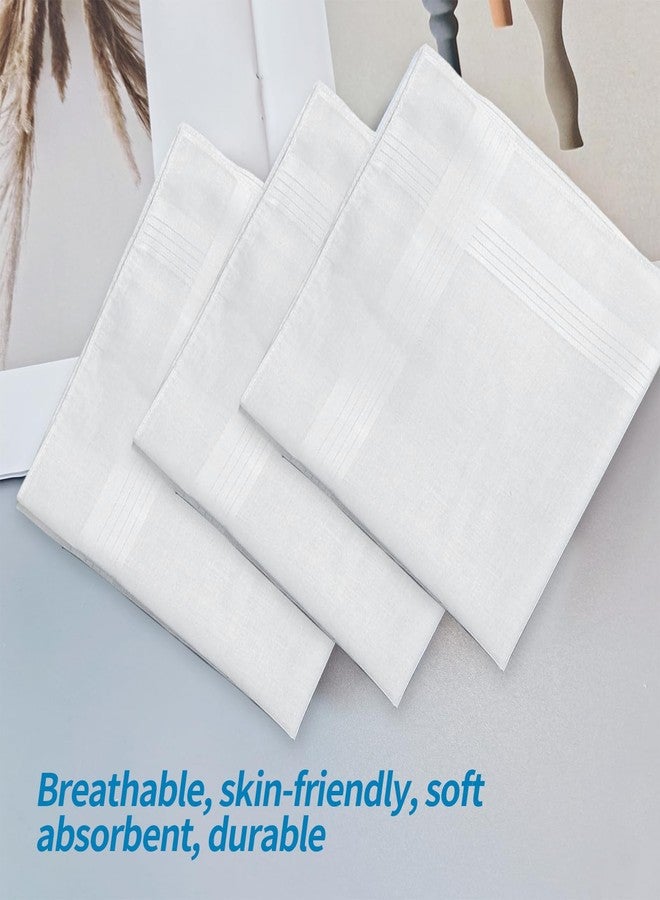 Bolsdoic Men's Handkerchiefs 100% Soft Cotton 12-Pack, Classic White Hankies,Breathable and Reusable Handkerchiefs for Men - Image 4